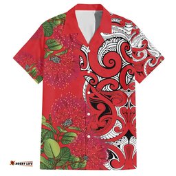 Personalised New Zealand Koru Pohutukawa Hawaiian Shirt Meri Kirihimete Aroha for Christmas LT9