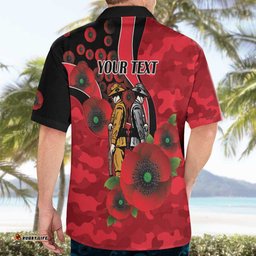 St Saints ANZAC Personalised Hawaiian Shirt Lest We Forget Poppy Camo LT9