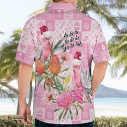 Sweet Pink Cockatoos Aussie Santa Hawaiian Shirt Australia Christmas Vibes LT9