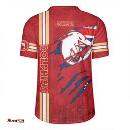 Redcliffe Dolphins V-Neck Rugby Jerseys - Happy Australia Day Flag Scratch Style