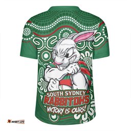 South Sydney Rabbitohs V-Neck Rugby Jerseys Aboriginal Inspired Tough Fan Rugby For Life