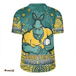 Australia Wallabies Custom V-Neck Rugby Jerseys - Custom With Aboriginal Inspired Style Of Dot Painting Patterns V-Neck Rugby Jerseys