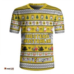Western Australia Christmas Custom V-Neck Rugby Jerseys - Happy Chrissie Ugly Style V-Neck Rugby Jerseys