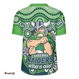 Canberra Raiders V-Neck Rugby Jerseys Aboriginal Inspired Tough Fan Rugby For Life
