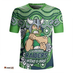 Canberra Raiders V-Neck Rugby Jerseys Aboriginal Inspired Tough Fan Rugby For Life