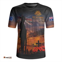 Australia V-Neck Rugby Jerseys Sunset Of Sacrifice And Remembrance Day Honor
