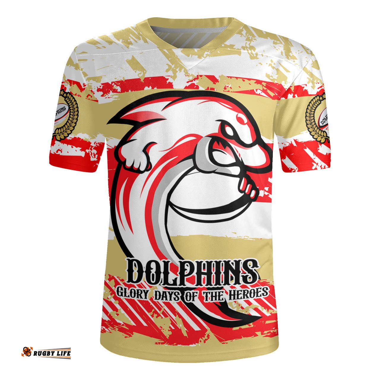 Redcliffe Dolphins V-Neck Rugby Jerseys - Theme Song Inspired