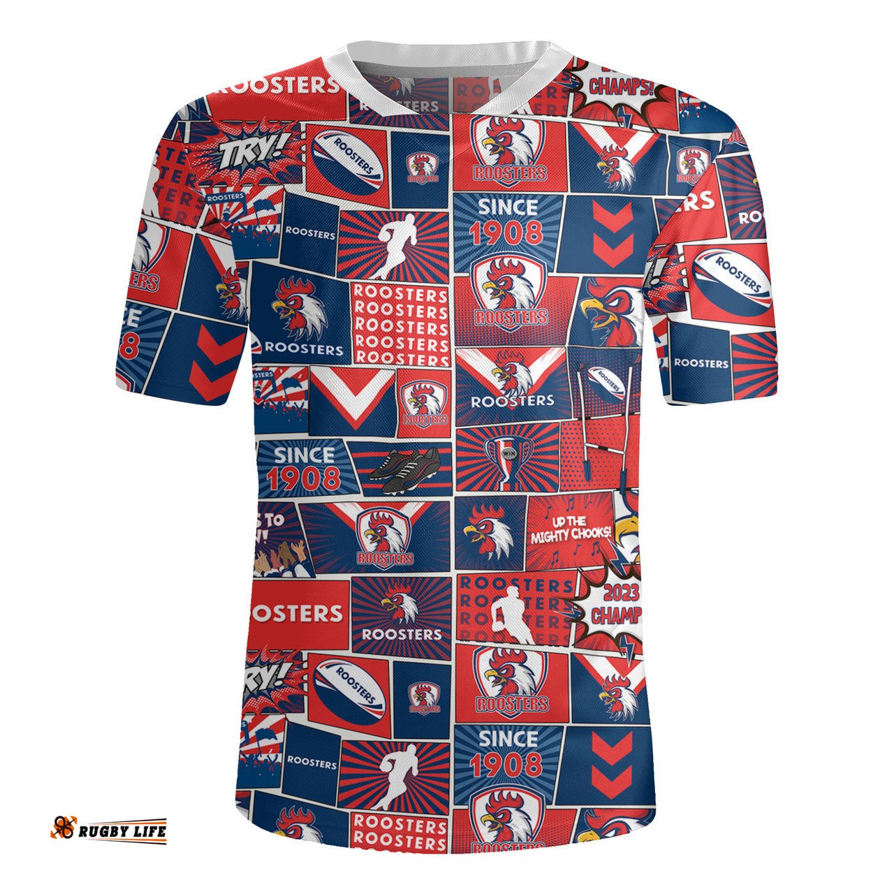 Sydney Roosters V-Neck Rugby Jerseys - Team Of Us Die Hard Fan Supporters Comic Style