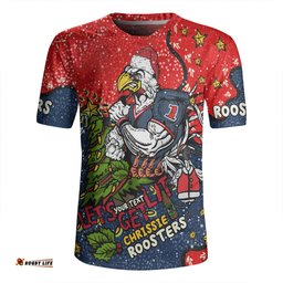 Sydney Roosters Christmas Custom V-Neck Rugby Jerseys - Let's Get Lit Chrisse Pressie V-Neck Rugby Jerseys
