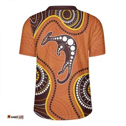Australia V-Neck Rugby Jerseys Aboriginal Art With Kangaroo