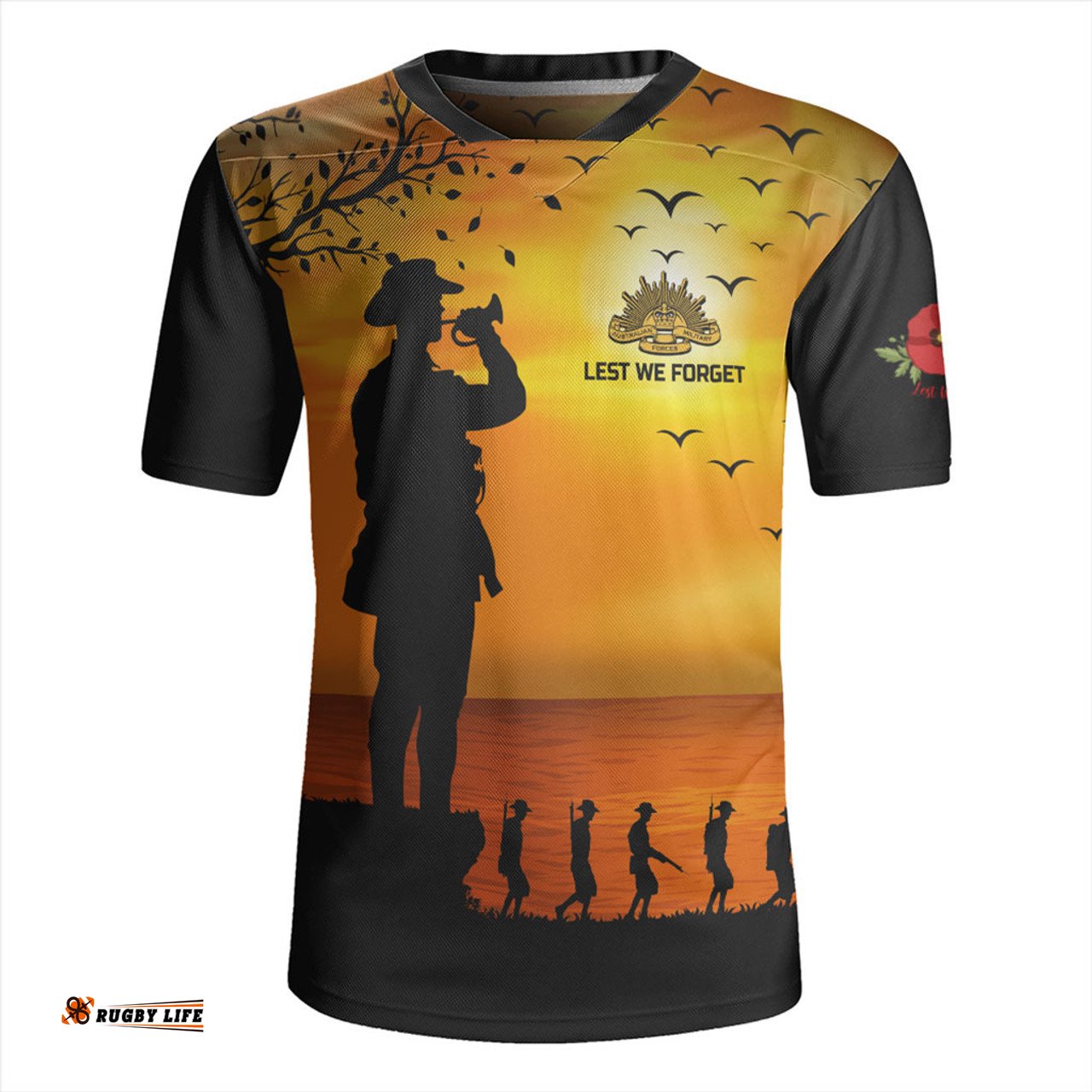Australia V-Neck Rugby Jerseys Lest We Forget Anzac Horse Brigade