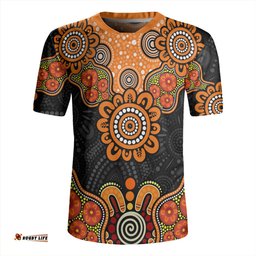 Australia V-Neck Rugby Jerseys Aboriginal Indigenous Dot Style Design Cuture