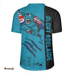 Port Adelaide V-Neck Rugby Jerseys Burning Passion Of Power Scratch Style