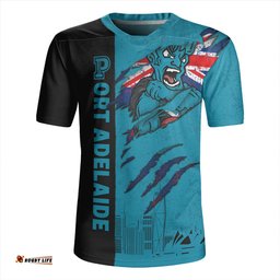 Port Adelaide V-Neck Rugby Jerseys Burning Passion Of Power Scratch Style