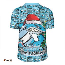 Cronulla-Sutherland Sharks V-Neck Rugby Jerseys Merry Ugly Christmas Comic Style