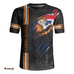 Wests Tigers V-Neck Rugby Jerseys - Happy Australia Day Flag Scratch Style