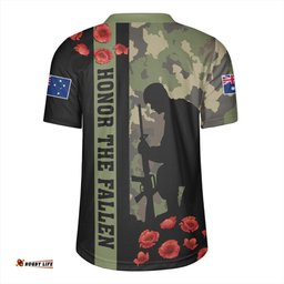 Australia V-Neck Rugby Jerseys Lest We Forget Military Camouflage Simple Style