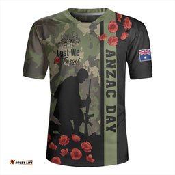 Australia V-Neck Rugby Jerseys Lest We Forget Military Camouflage Simple Style