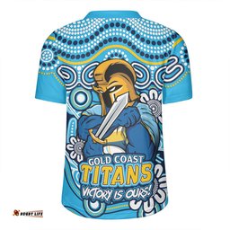 Gold Coast Titans V-Neck Rugby Jerseys Aboriginal Inspired Tough Fan Rugby For Life