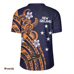 Australia South Sea Islanders V-Neck Rugby Jerseys - New Ireland Flag With Polynesian Pattern V-Neck Rugby Jerseys