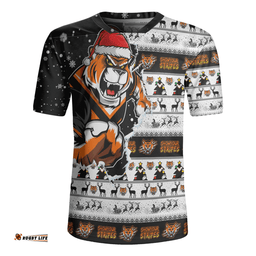 Wests Tigers V-Neck Rugby Jerseys Merry Christmas Our Beloved Team Scratch Style
