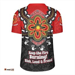 Australia V-Neck Rugby Jerseys Aboriginal Inspired Naidoc Symbol Pattern
