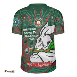 South Sydney Rabbitohs V-Neck Rugby Jerseys Celebrating Naidoc Week 2024 Aboriginal Dot Art Inspired