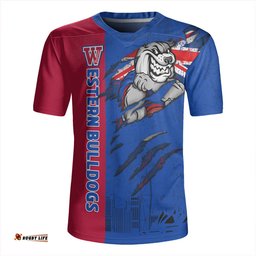 Western Bulldogs V-Neck Rugby Jerseys Burning Passion Of Power Scratch Style