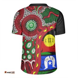 Australia V-Neck Rugby Jerseys Naidoc Week Indigenous Culture Inspired Dot Art Painting With Hunting