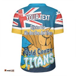Gold Coast Titans V-Neck Rugby Jerseys - Happy Australia Day We Are One And Free