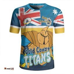 Gold Coast Titans V-Neck Rugby Jerseys - Happy Australia Day We Are One And Free
