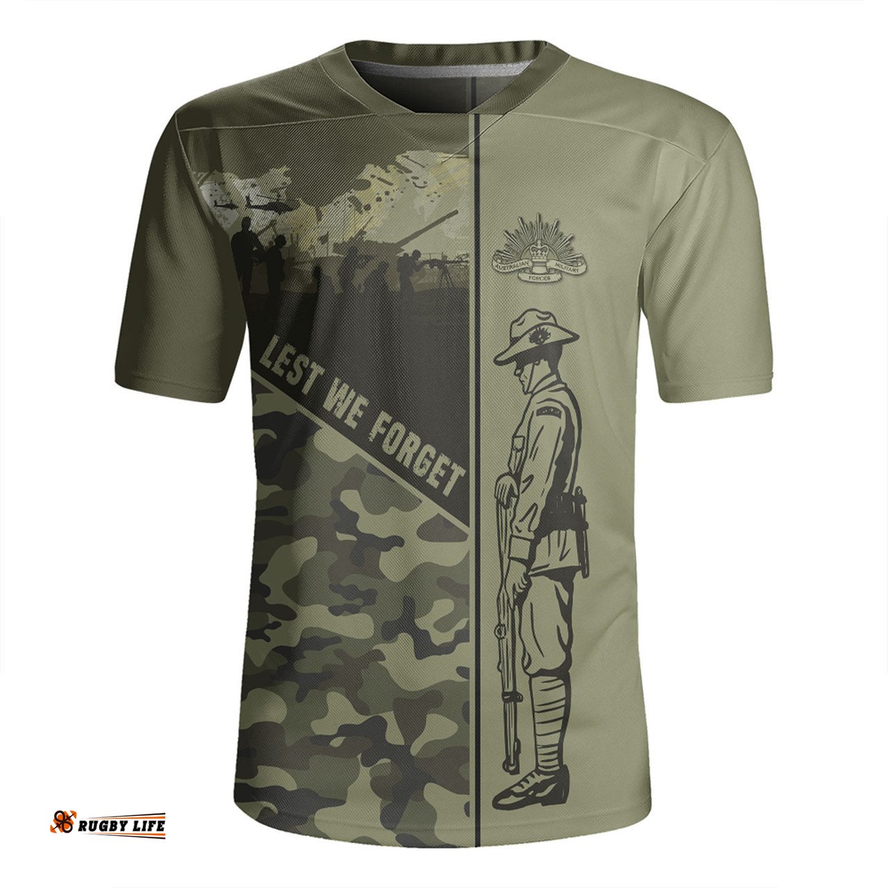 Australia V-Neck Rugby Jerseys - Anzac Day Honor The Fallen Thank The Living