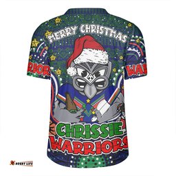New Zealand Warriors Christmas Custom V-Neck Rugby Jerseys - Christmas Knit Patterns Vintage Jersey Ugly V-Neck Rugby Jerseys
