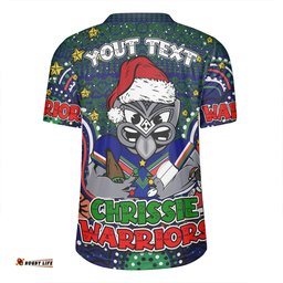 New Zealand Warriors Christmas Custom V-Neck Rugby Jerseys - Christmas Knit Patterns Vintage Jersey Ugly V-Neck Rugby Jerseys