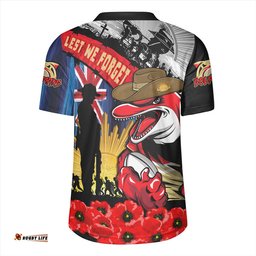Redcliffe Dolphins V-Neck Rugby Jerseys United In Spirit Anzac Day Tribute