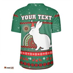 South Sydney Rabbitohs Custom V-Neck Rugby Jerseys - Ugly Xmas And Aboriginal Patterns For Die Hard Fan V-Neck Rugby Jerseys