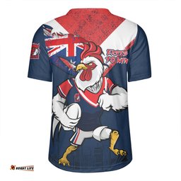 Sydney Roosters V-Neck Rugby Jerseys Custom For Die Hard Fan Australia Flag Scratch Style