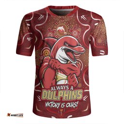 Redcliffe Dolphins V-Neck Rugby Jerseys Aboriginal Pattern Inspired Victory Is Ours