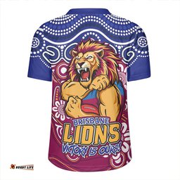 Brisbane Lions V-Neck Rugby Jerseys Aboriginal Inspired Tough Fan Football For Life