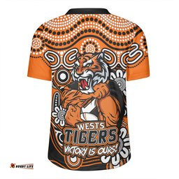 Wests Tigers V-Neck Rugby Jerseys Aboriginal Inspired Tough Fan Rugby For Life