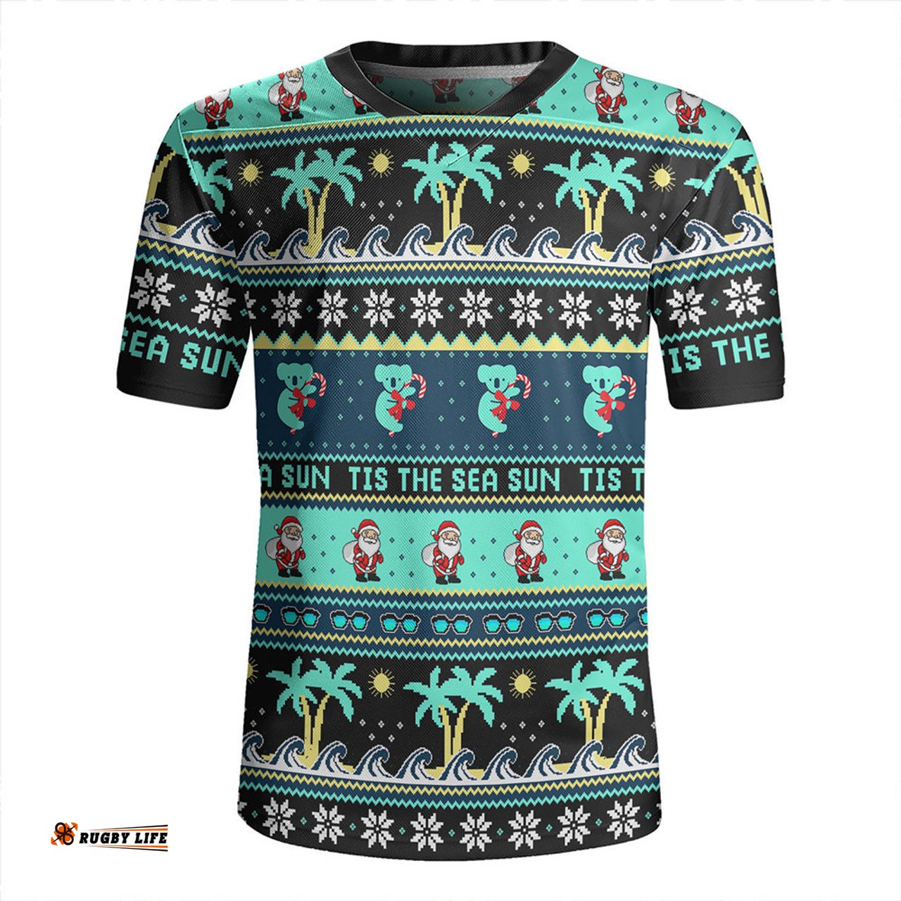 Australia V-Neck Rugby Jerseys Sunny Christmas By The Sea