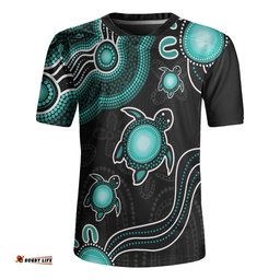 Australia V-Neck Rugby Jerseys Aboriginal Turtle Dreaming Journey Featuring Dot Art