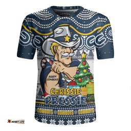 North Queensland Cowboys V-Neck Rugby Jerseys Aussie Ugly Christmas For Die Hard Fan Supporters