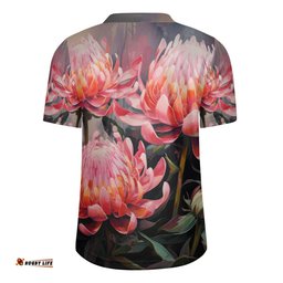 Australia Waratah V-Neck Rugby Jerseys - Waratah Oil Painting Abstract Ver3 V-Neck Rugby Jerseys