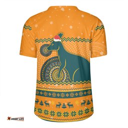 Australia Wallabies Christmas Custom V-Neck Rugby Jerseys - Ugly Xmas And Aboriginal Patterns For Die Hard Fan V-Neck Rugby Jerseys