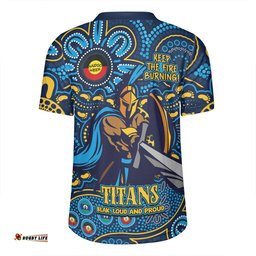 Gold Coast Titans V-Neck Rugby Jerseys Custom Naidoc Week 2024 Aboriginal Pattern And Torres Strait Islander Inspired