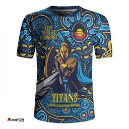 Gold Coast Titans V-Neck Rugby Jerseys Custom Naidoc Week 2024 Aboriginal Pattern And Torres Strait Islander Inspired