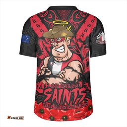 St Kilda V-Neck Rugby Jerseys Ripped Legacy Of The Game The ANZAC Spirit Lives On