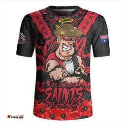St Kilda V-Neck Rugby Jerseys Ripped Legacy Of The Game The ANZAC Spirit Lives On