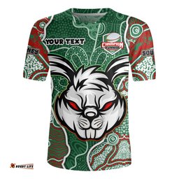 South Sydney Rabbitohs Grand Final Custom V-Neck Rugby Jerseys - Custom Rabbitohs With Contemporary Style Of Aboriginal Painting V-Neck Rugby Jerseys